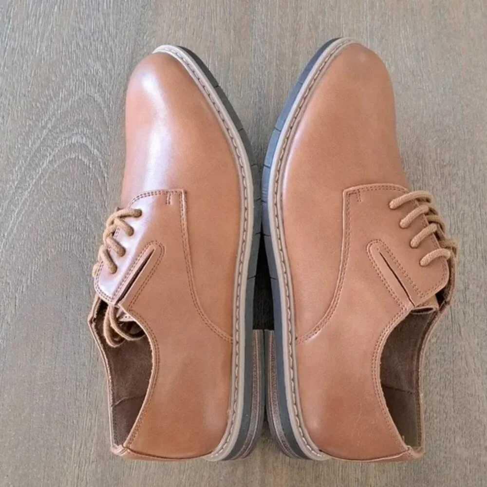 Kenneth Cole Klay Smooth Toe Oxford with Flex - Color: Cognac - Size: Kid 4